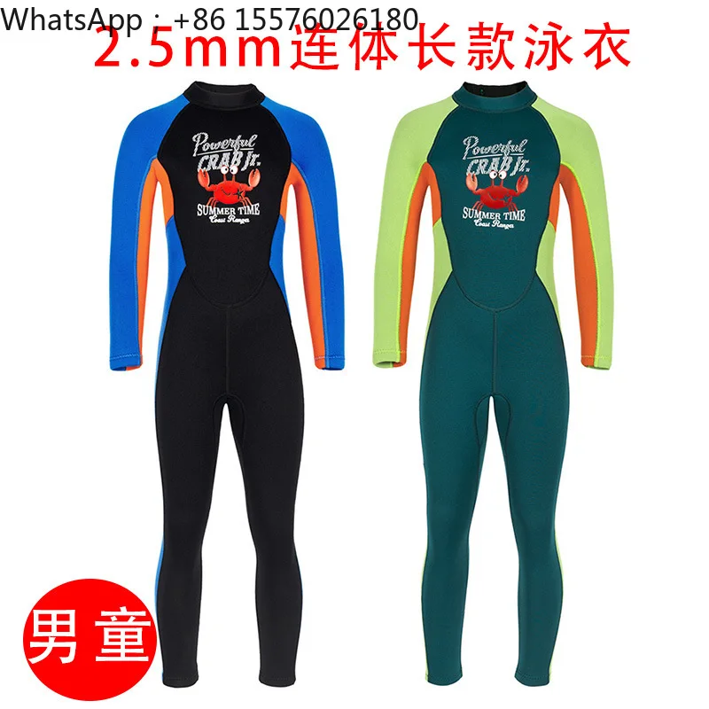 2.5Mm Children's Swimsuit Men's One-piece Swimsuit Thermal Long-sleeved Suit Sun Protection Swimming Class Diving Swimsuit