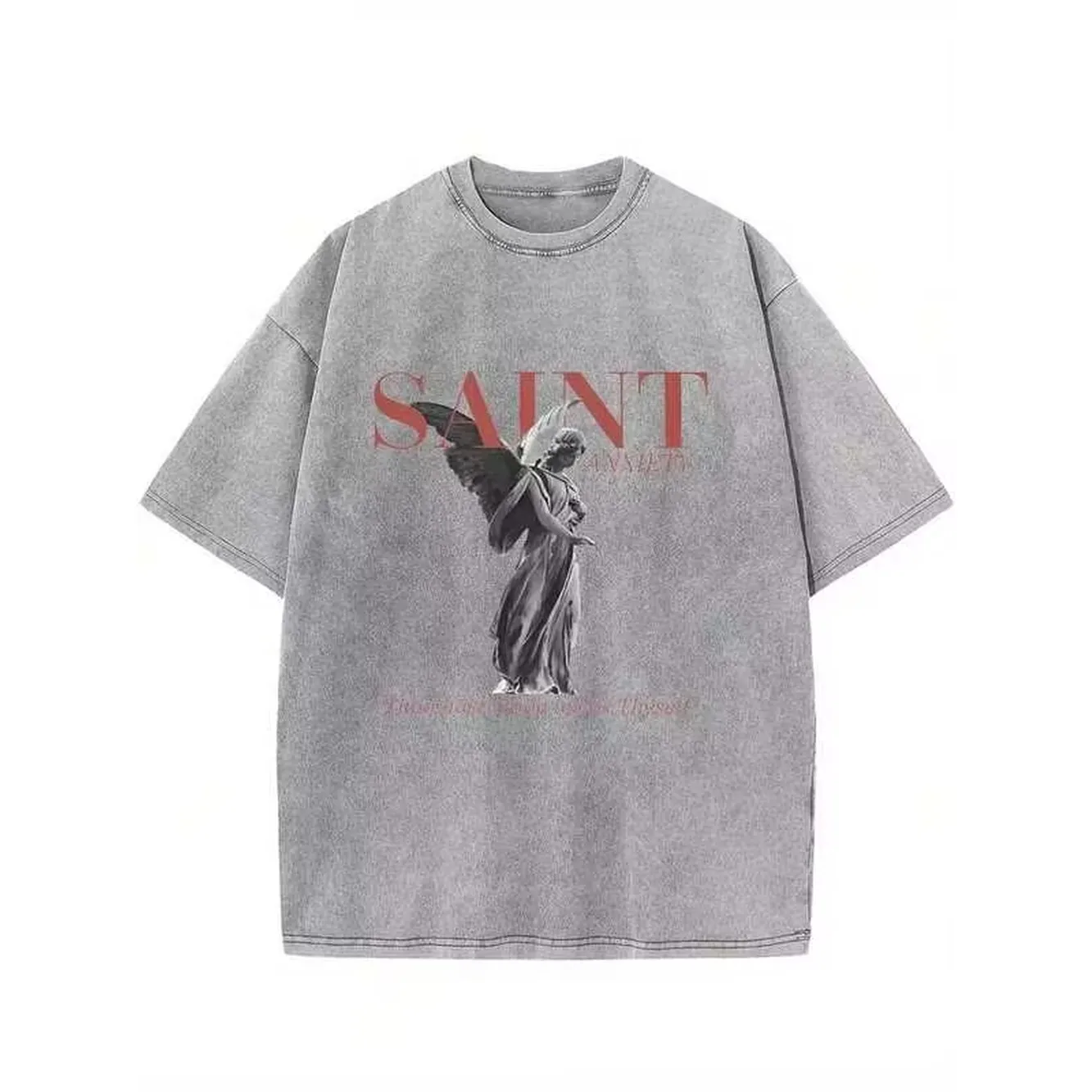 1 Piece, 230g Washed, You Have Washed Printed T-Shirt For Yourself, High-Quality Wax Printed Cotton Retro Fashion Brand T-Shirt, With A Certain Thickness Suitable For Summer T-Shirts, Holiday Gifts