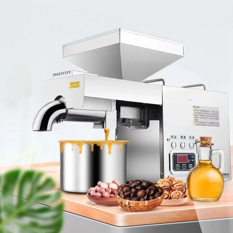 Mini máquina automática de prensado de aceite de tornillo frío de acero inoxidable, máquina de prensado de aceite de semillas Baobab, mantequilla de nuez, cacao, coco y maní