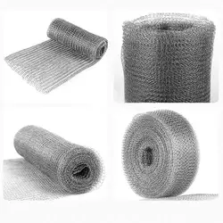 Stainless Steel Mesh Roll Double Layer Hole Metal Mesh Sheet Flexible Unwanted Guests Block Cover Wire Mesh Hole Fill Wire