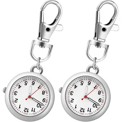 Reloj colgante de bolsillo para hombre, pulsera Digital con 2 piezas, con broche, insignia, llavero