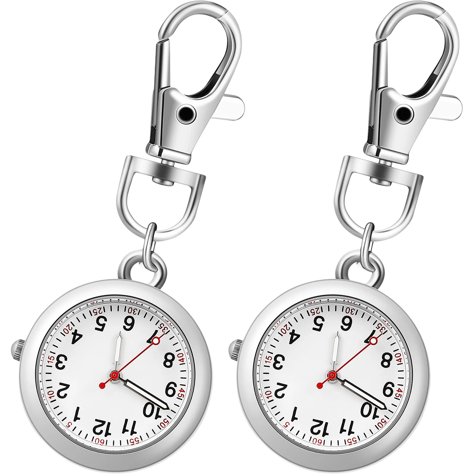 2 Pcs Pocket Pendant Watches Nurse Pendant Watcheses Mens Digital Portable Boutonniere Pins Hanging Pendant Clip-on Badge Fob