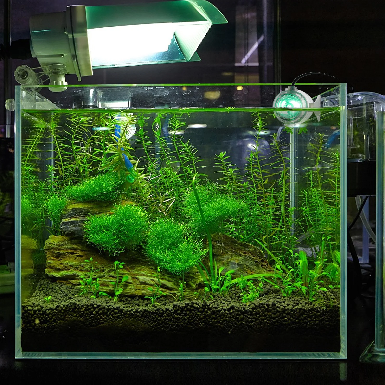 

LED Underwater Lights Fish Tank Spotlight Colorful Lamp Suction Cup Aquarium Lighting for Plants Decor Home Use Adjustable Angle