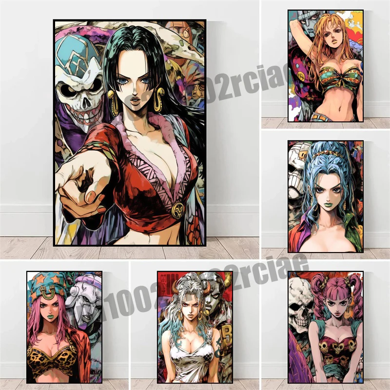 Póster artístico de pintura en lienzo de alta calidad, Anime clásico japonés de una pieza, Luffy, HD, adecuado para decoración de dormitorio