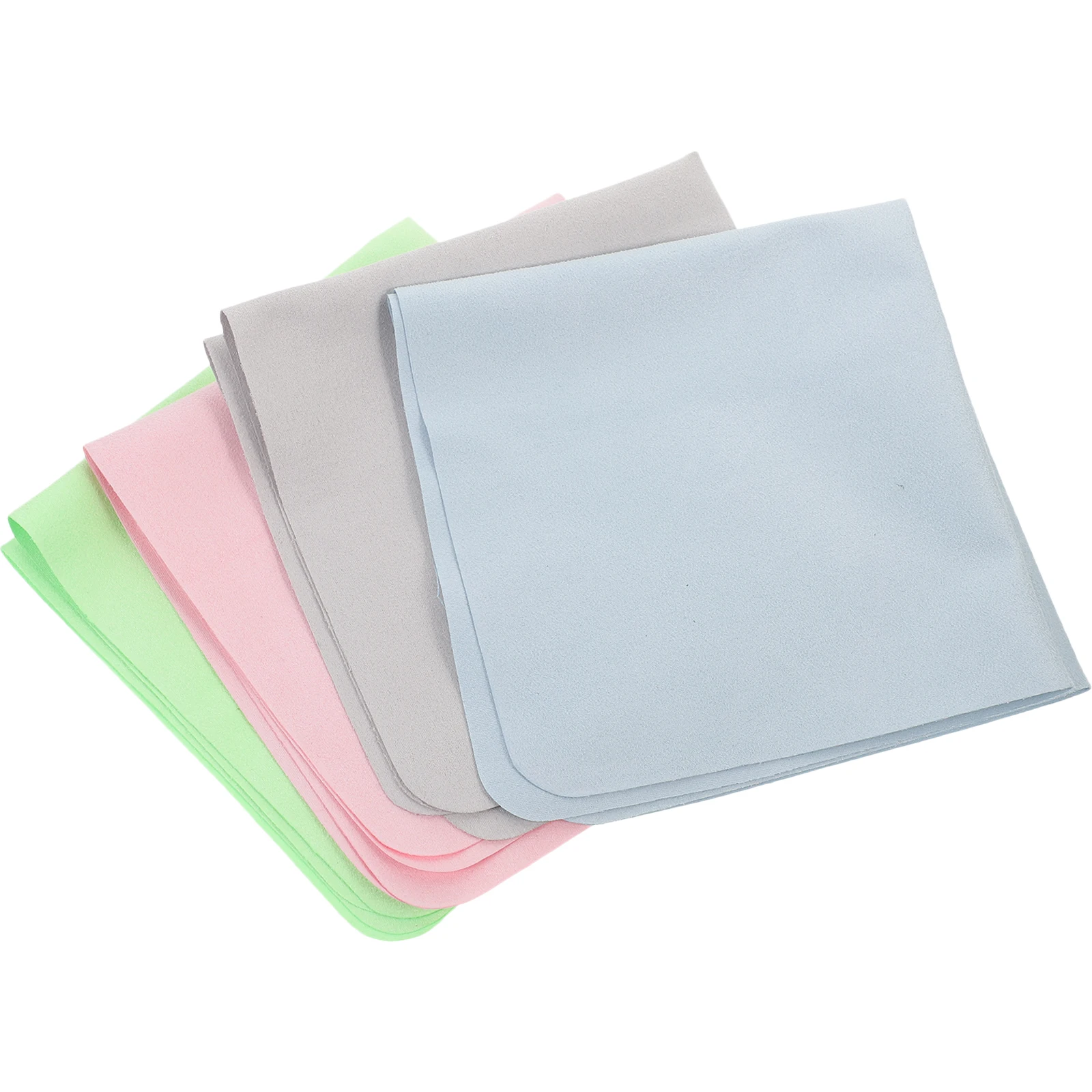 

4Pcs Eyeglass Cloth Large Cleaning Polishing Glasses Wipes Dust Oil Stains Fingerprints Suede Green Blue Pink Gray Laptop