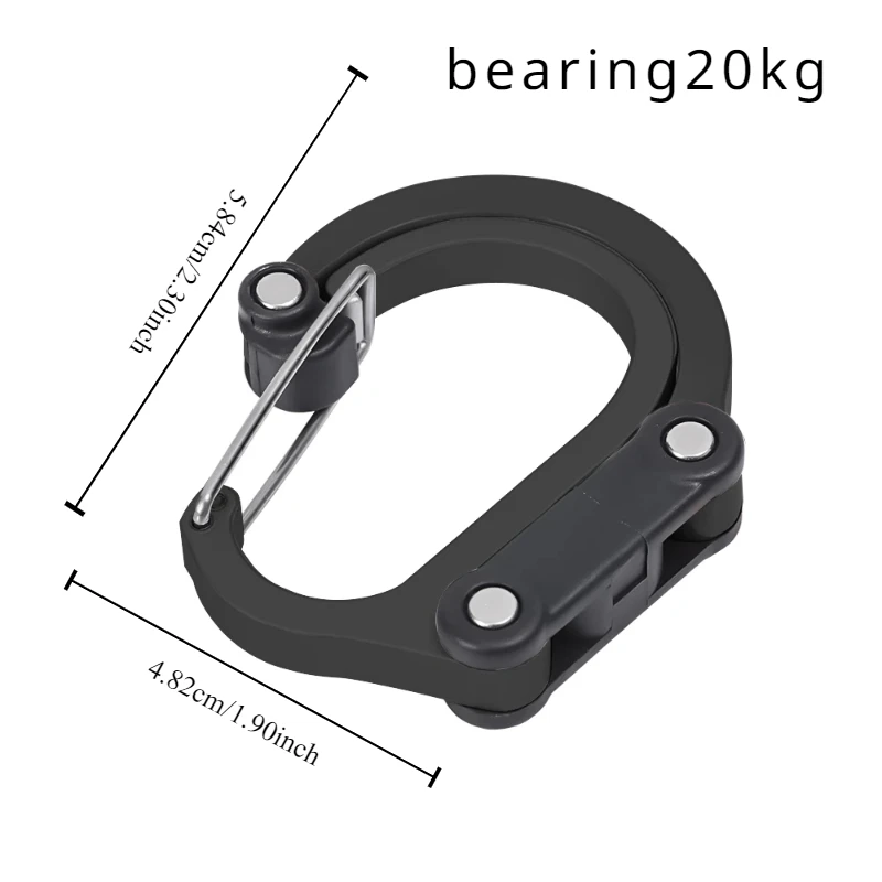 1pc D-Shape Carabiner360RotationAlloy Buckle Climb Hook Clip Backpack Keychain Outdoor Survival Climbing Equipment Multipurpose