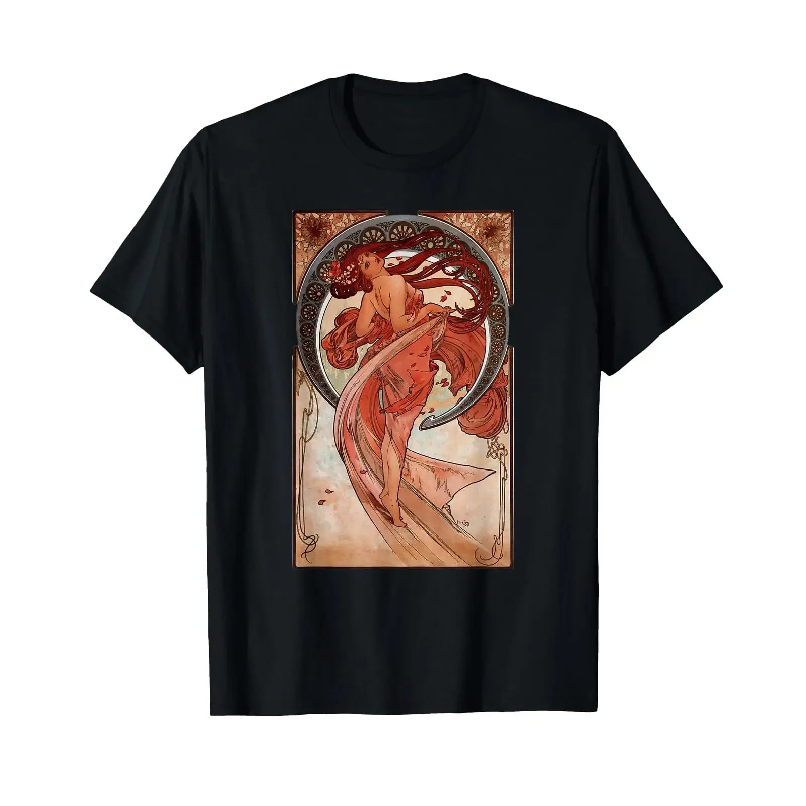 Dance of Mucha Art Nouveau T Shirt vintage Washed Casual graphic Breathable designer clothes Stylish Top For Everyday Wear