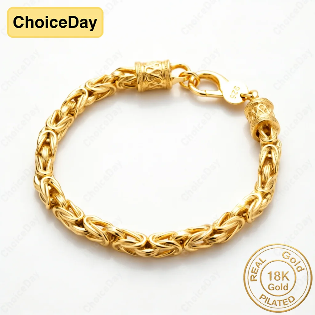 18K Gold Plated Exquisite Cable Knit Bracelet for Women, Fashionable Gift, Jewelry, Wedding Party Accessories