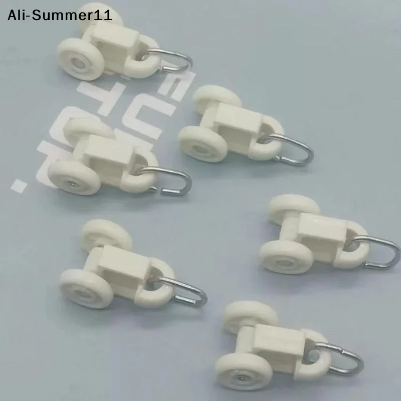 【RV】50Pcs Electric Curtain Rail Runners Hooks Thickened Curtain Track Curtain Rail Hook General Pulley Curtain Accessories