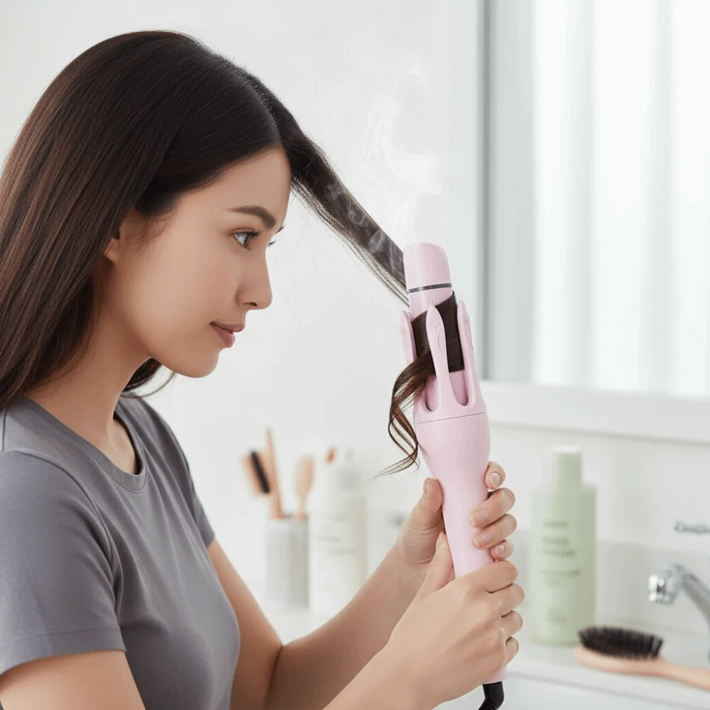 

Portable Design 2-in-1 Waver Hair Curling Iron Anti-Tangle Technology 32mm Barrel Size Automatic Rotating Hair Curler