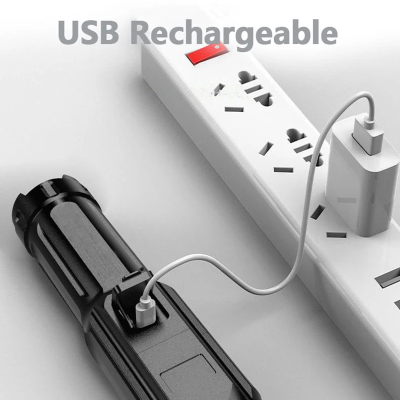 New Style USB Rechargeable T6 LED Mini flashlight ZOOM Led Flashlight Night Walking lighting Car Maintenance work Torch