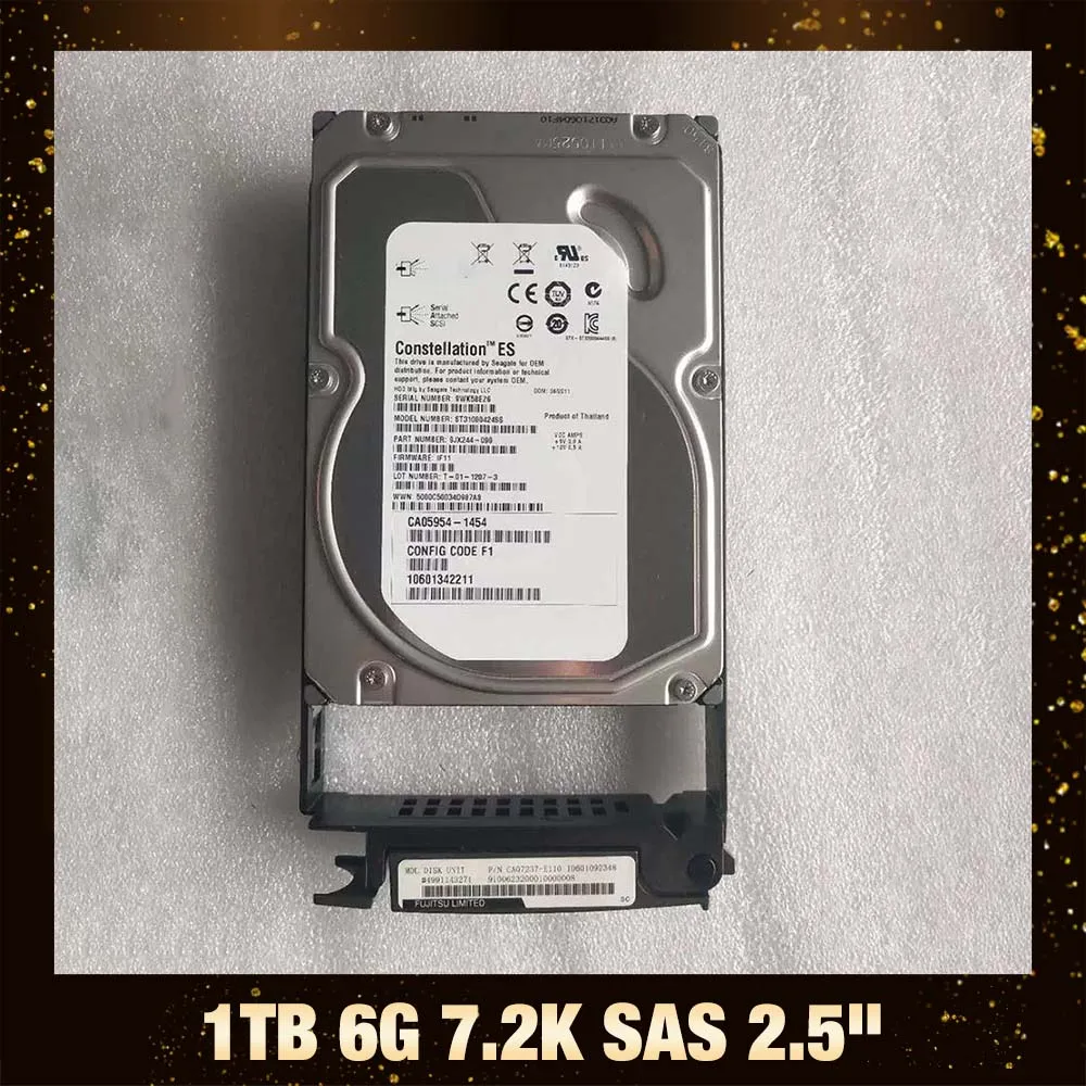 

For Fujitsu Primergy 1TB 6G 7.2k SAS 2.5" Hard Drive CA07237-E110 CA07237-E510 CA07237-E410 CA05954-1454
