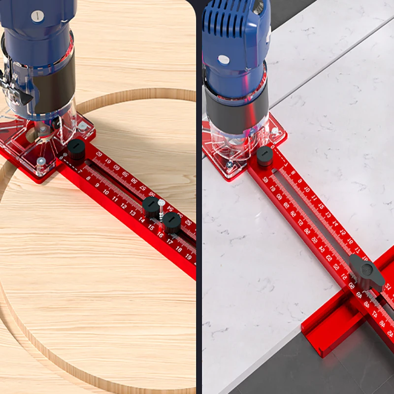 3 In 1 Router Milling Groove Bracket 9-61cm Woodworking Cutting And Milling Circular Tool Auxiliary Circular Drilling Tools