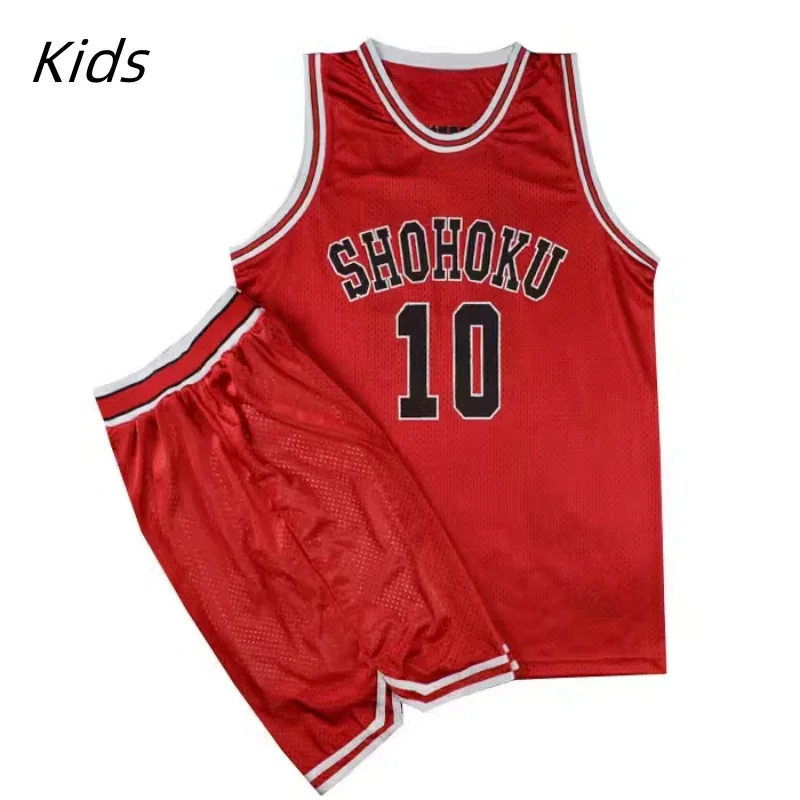 Anime Shohoku Kids Basketball Shirt RUKAWA Sakuragi Basketball Jersey MIYAGI Sports Child Set Cosplay Youth Basketball Uniform