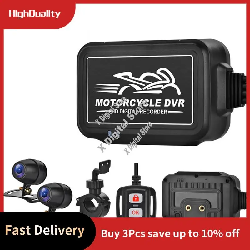 1080P كاميرا مزدوجة للدراجات النارية HD مسجل فيديو ليلي للدراجات النارية موتوكروس Driving-ABVK
