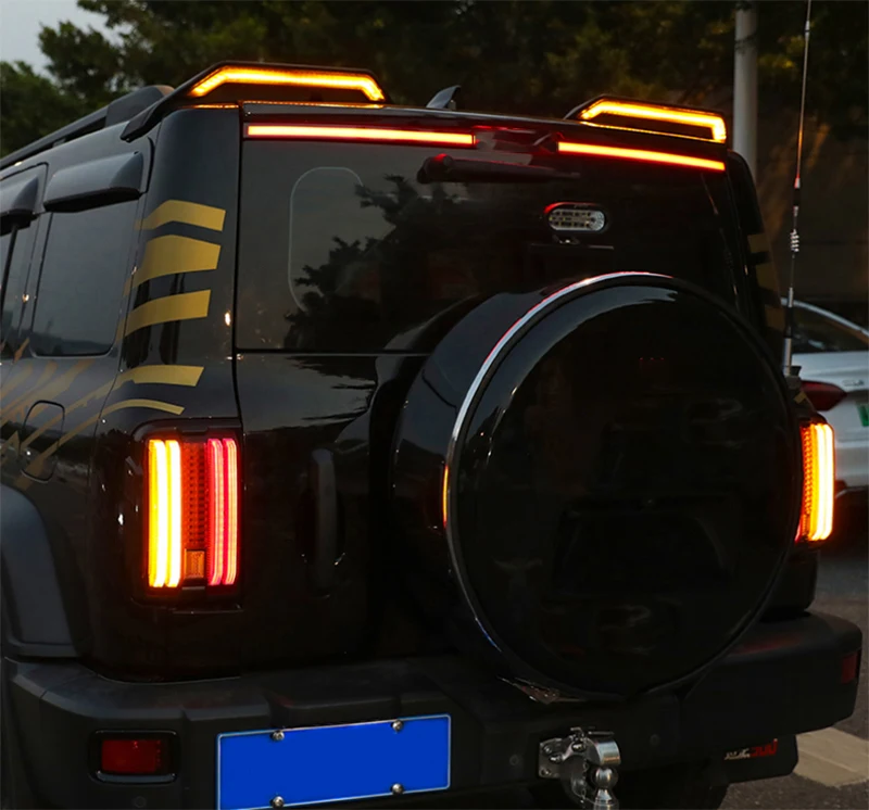 Car Tail Wing for Tank 300 Wrangler BJ40 Tail Segment Streamer Tail Roof To Cyber with Light Top Wing Appearance Decoration