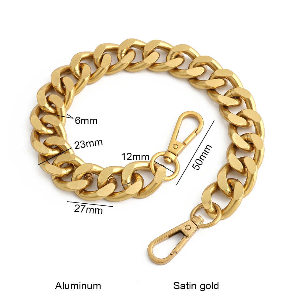 2PCS 30/60/100/120cm Metal Chain Strap Handle Replacement Chain For Crossbody Purse Messenger Bag Accessories Aluminum Chain