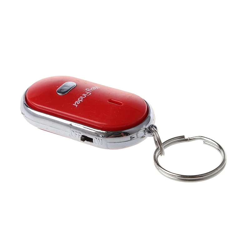 FULL-12Pcs Whistle Lost Key Finder Flashing Beeping Locator Remote Keychain LED Ring