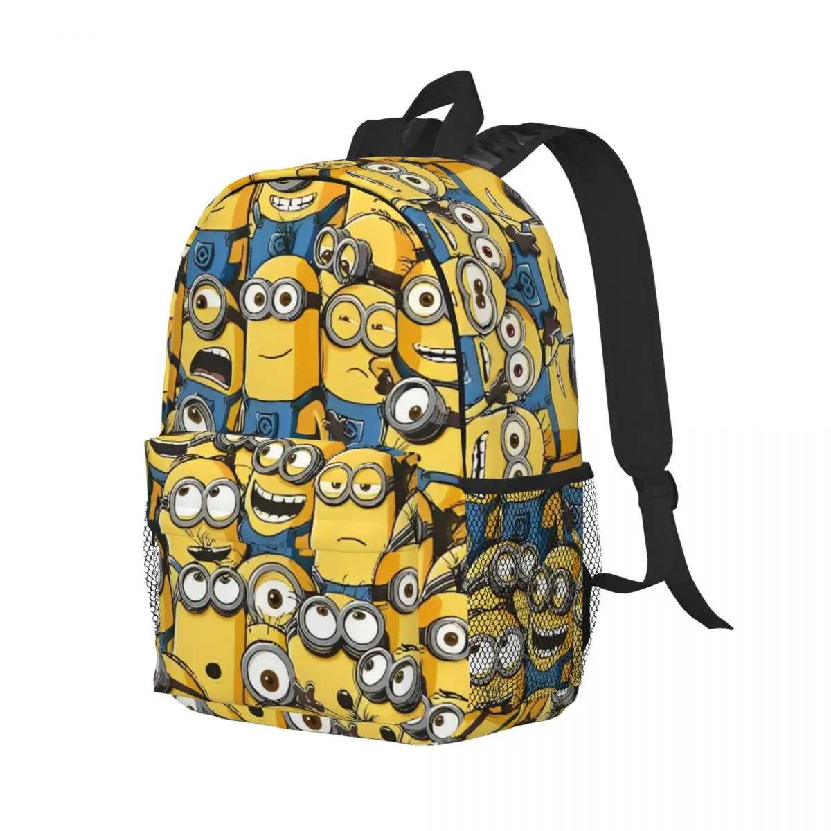 Minions Novo padrão elegante bolsa escolar estampada mochila leve de 15 polegadas