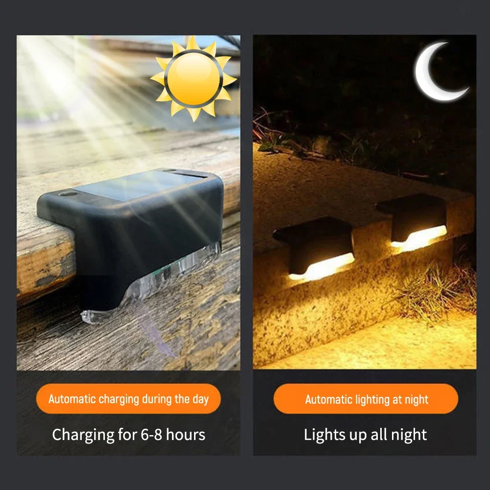 Luzes solares LED para exterior, Sun Power, Lâmpada de parede impermeável, Decoração do jardim, Cerca de escada, Varanda, Pequena luz noturna
