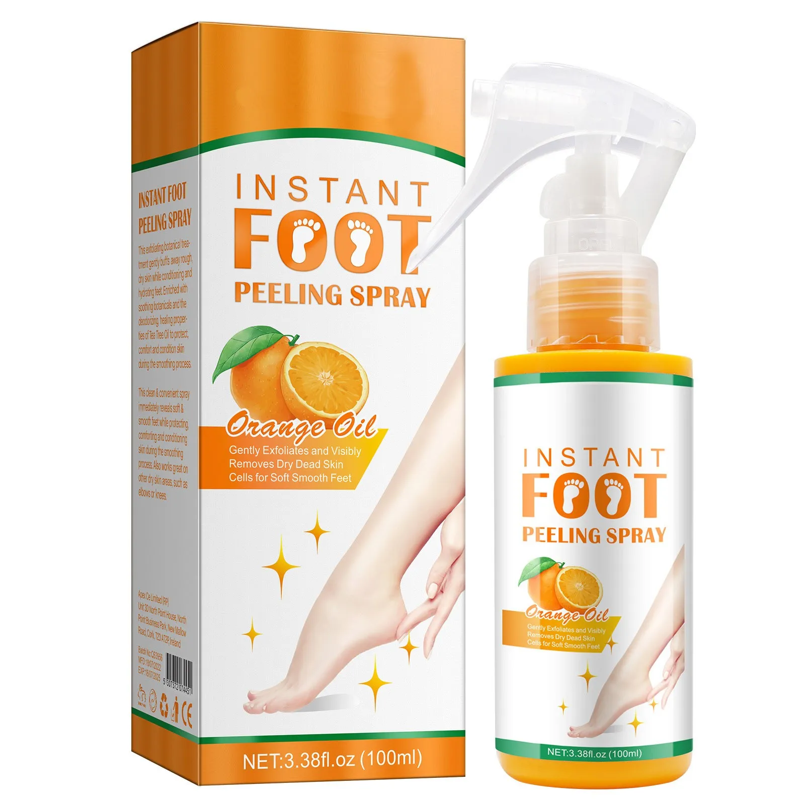 100ml Feet Exfoliating Spray, Gently Exfoliating, Bacteriostatic, DeodorizingAnd Calluses Removing