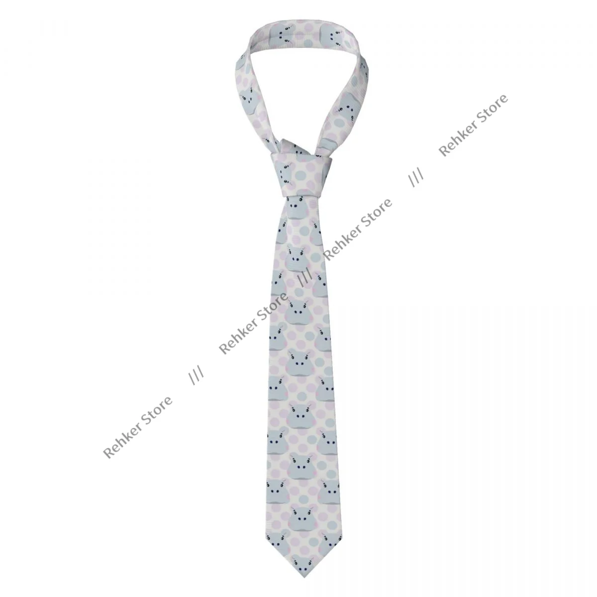 

Классический галстук, мужские галстуки для свадебной вечеринки, деловой галстук для взрослых, повседневный галстук с изображением бегемота и лица