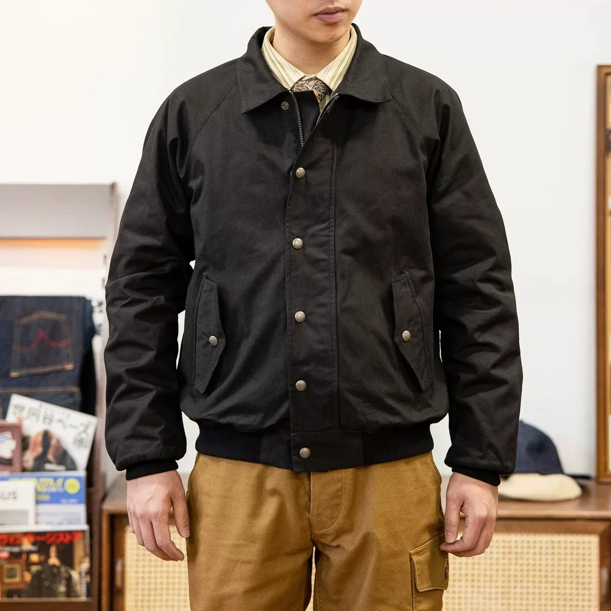 الأحمر تورنادو الرجعية بدوره إلى أسفل طوق سترة ربيع الخريف الرجال ملابس خارجية غير رسمية سترة واقية HLD-0002 #2