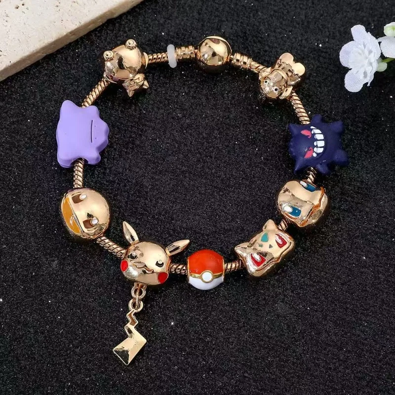 Pokemon Eevee 2D Armband Anime-Zubehör DIY-Perlen Cartoon Mode Cosplay Accessoires Pan-Familien-Stil Nischen-Geburtstagsgeschenke