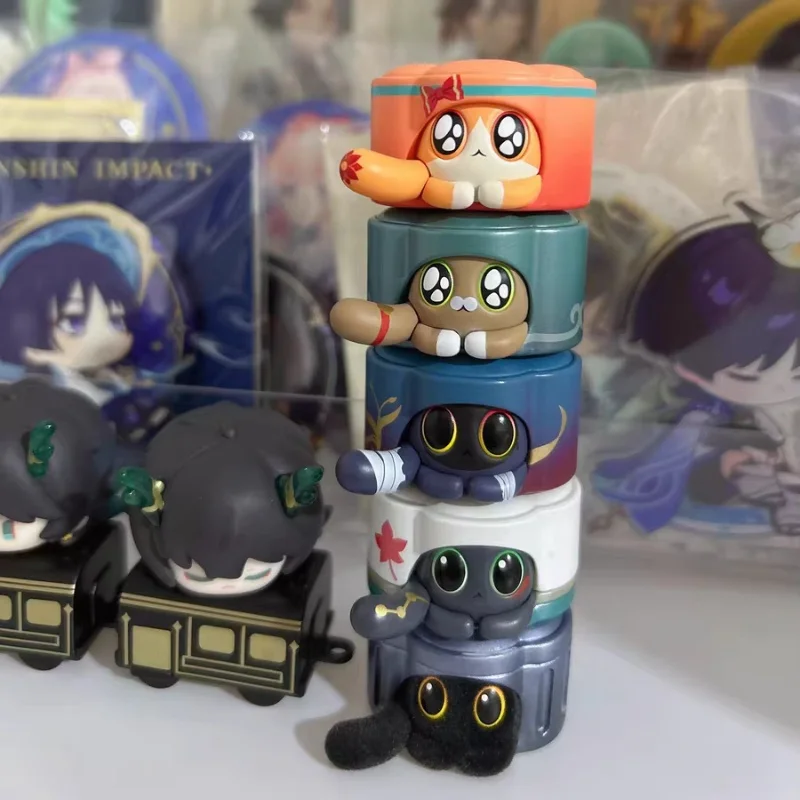 In Stock Collapse: Starry Sky Railway Cat Cake Picking Up Stray Pets Ruan Mei'S Creation Anime Mini Blind Bag Mystery Bag Gift