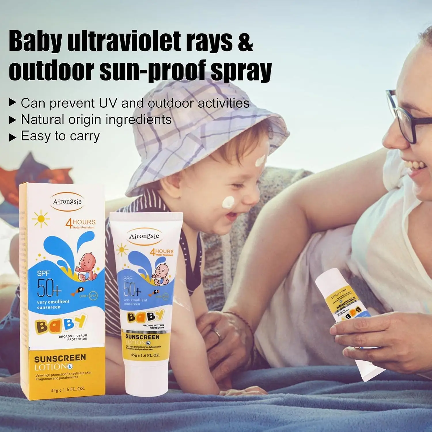 Baby Sunblock Cream Protect and Sensitive Sun Screen Lotion SPF 50  Refreshing Sunblock Kids Sunscreen for Sensitive Skin