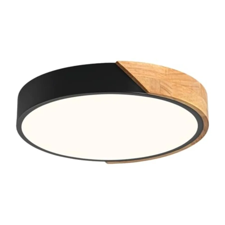 

Modern LED Ceiling Light, Minimalist Wood Flush Mount Ceiling Light Fixture, 4000K Not Dimmable, Circle Lighting Lamp with Acry