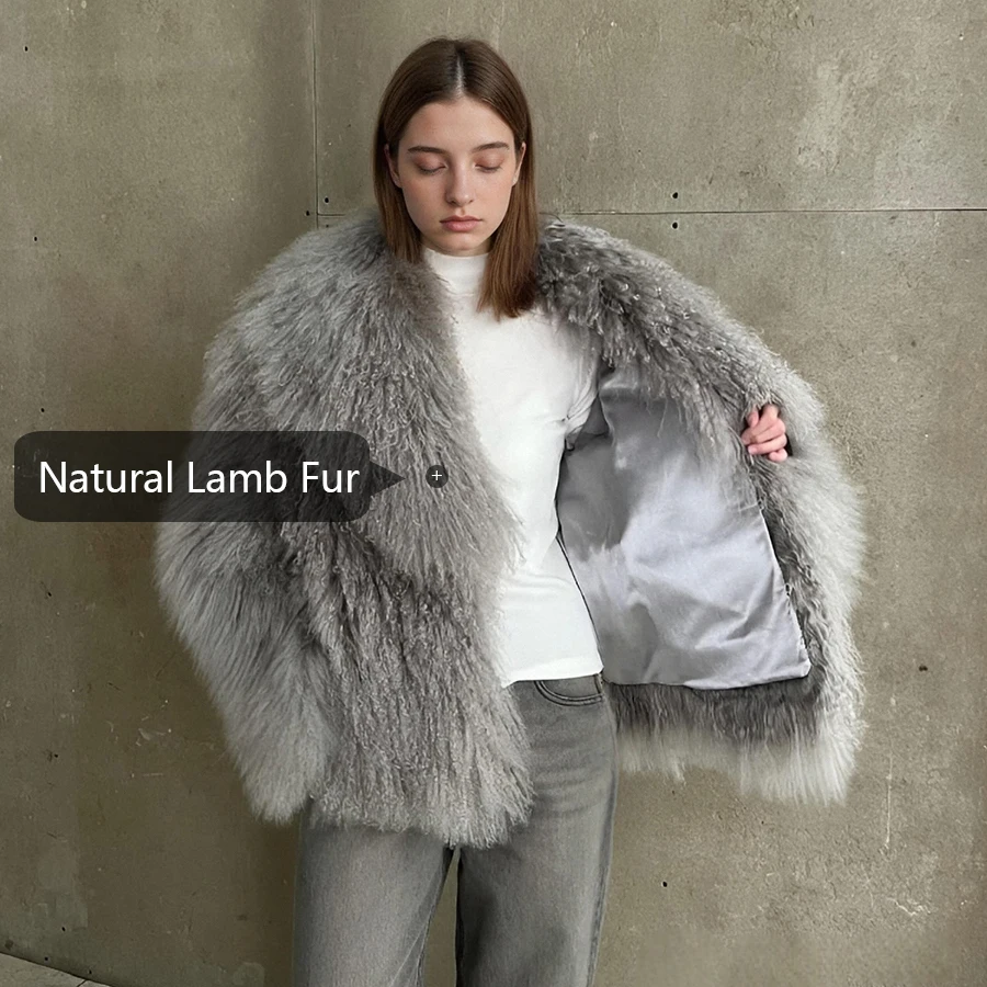 معطف جلد الغنم الطبيعي مع طوق ترتيب الأسرة ملابس خارجية من الفرو الأصلي سترات شتوية دافئة من جلد الخراف الأكثر مبيعًا معطف فرو حقيقي للنساء