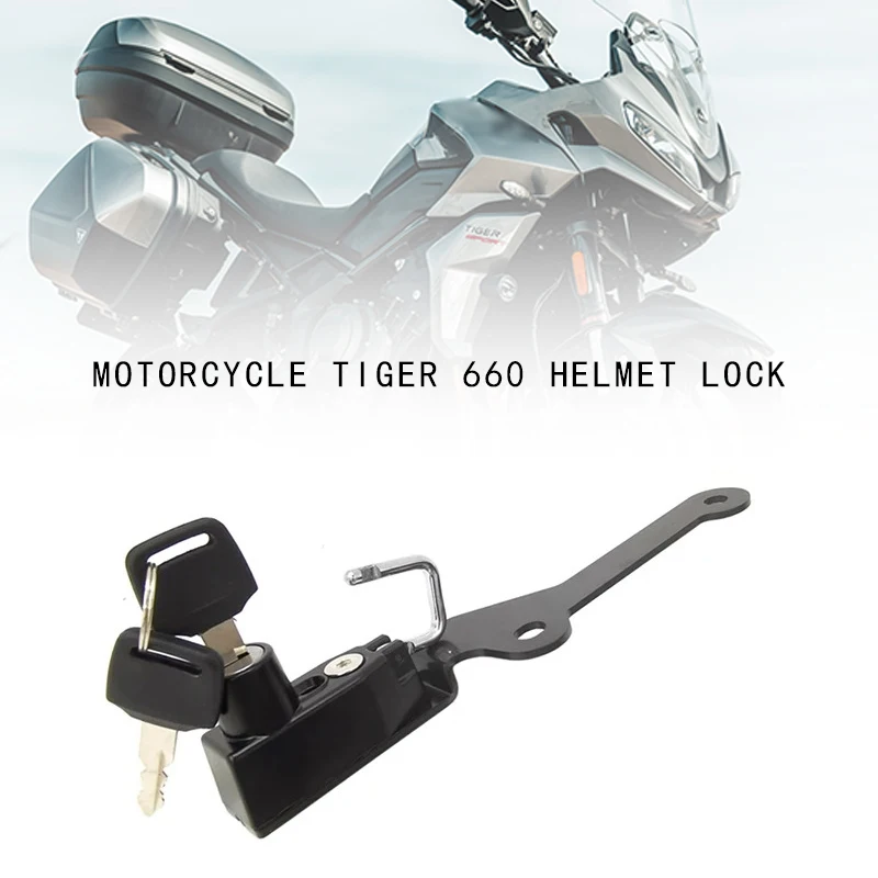 

Fit For Tiger 660 Tiger Sport 660 2022 Motorcycle Aluminum Alloy Lock Metal Plate Helmet Lock Anti-Theft Helmet Security Lock