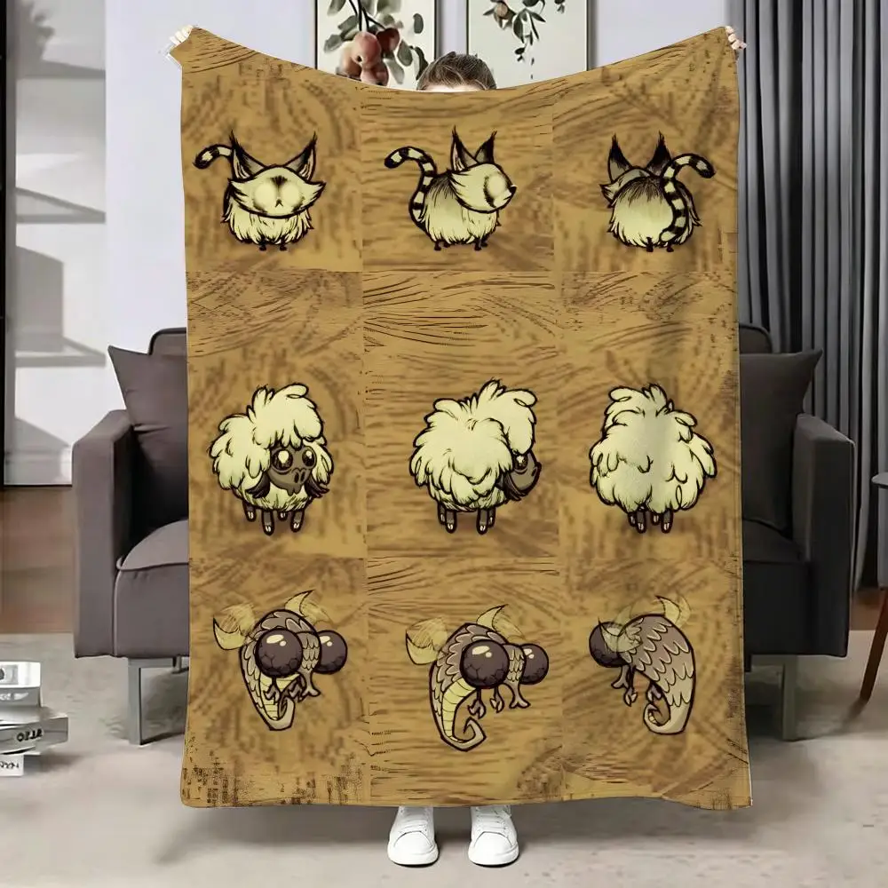 Cobertor de Flanela Macio e Quente Game D-Dont S-Starve, Cobertor Multiuso para Cama, Sofá, Escritório, Cobertor para Soneca com Ar Condicionado