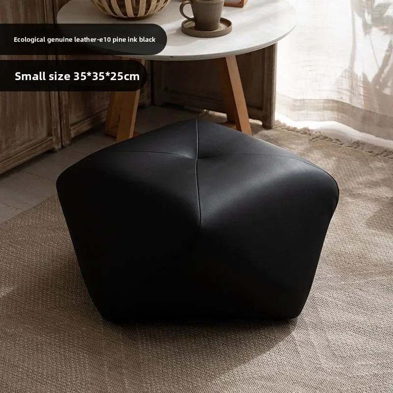 Solid wood octagonal stool for home use, shoe changing sofa, footrest, low stool, makeup seat, pedestal