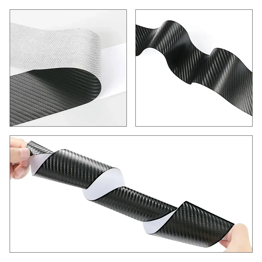 Car Threshold Door Sill Protector Stickers 4PCS/Set Leather Carbon Fiber Auto Accessories For Smart Fortwo Forfour 453 451 450