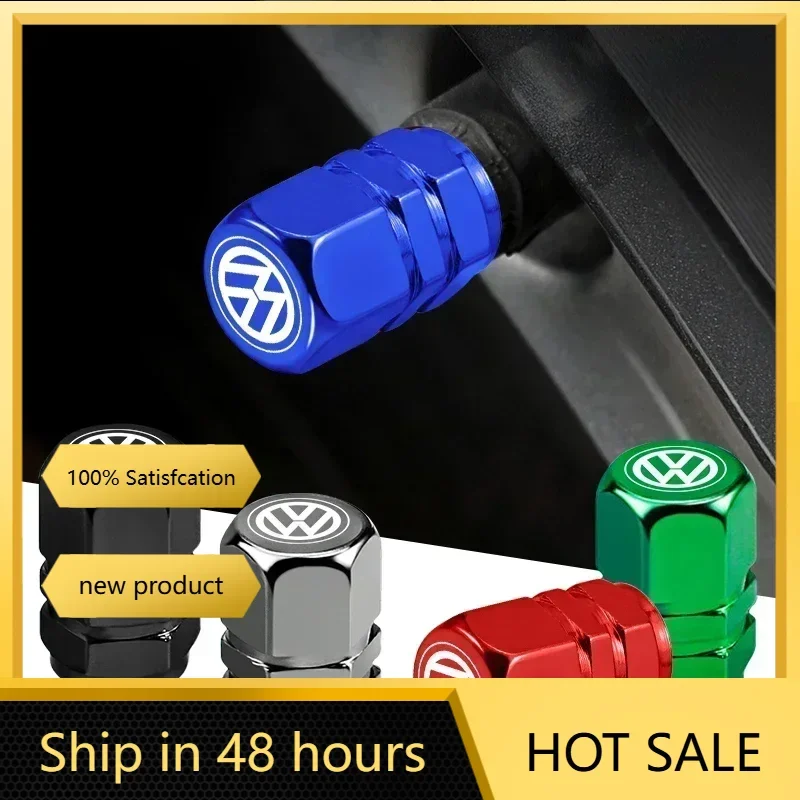 Car Wheel Tire Valve Caps Tyre Stem Covers Airdust Waterproof For VW GTI Polo Golf Passat Scirocco Tiguan Jetta T-ROC Touareg