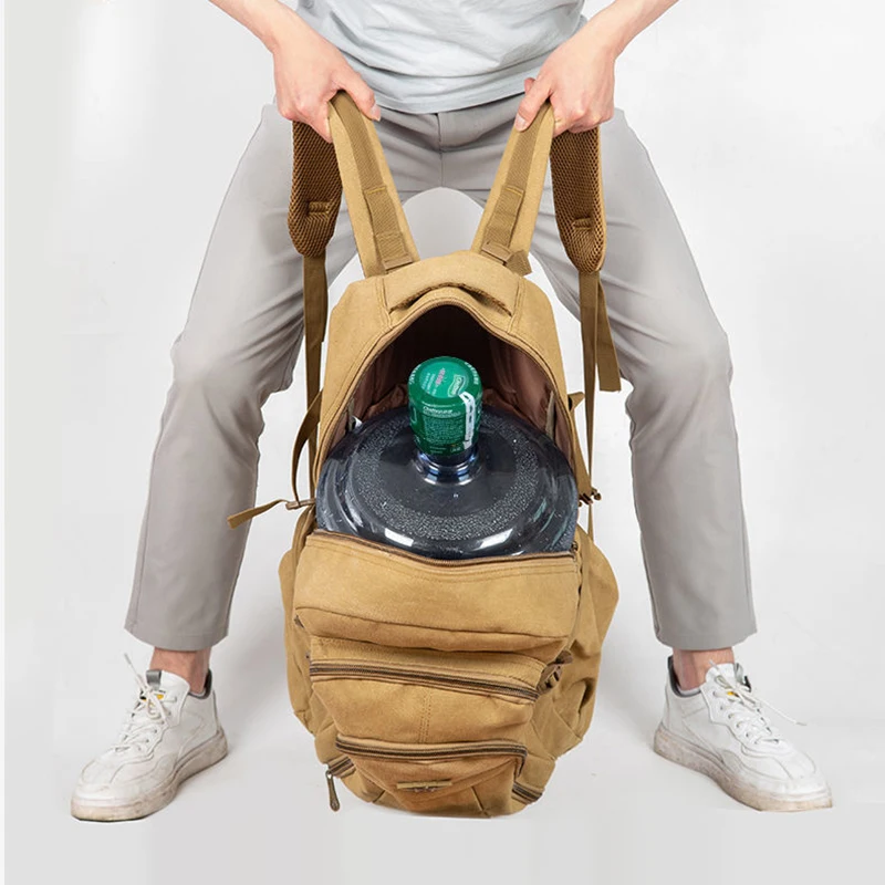 Men Canvas Backpack Zipper Rucksacks Laptop Travel Shoulder Vintage College School Bags Mochila Notebook Schoolbags