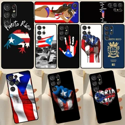 Puerto Rico Flag Phone Case For Samsung Galaxy S23 S22 Ultra S21 FE Note 20 S8 S9 S10 Note 10 Plus S20 FE Cover