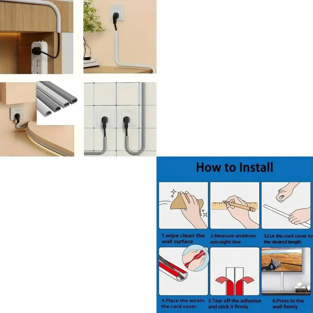 193A Invisible Wire Hider Duct for Concealing Cable on Any Floor Organization