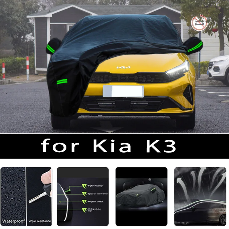 

For Kia K3 Outdoor Protection Full Car Covers Snow Cover Sunshade Waterproof Dustproof Exterior Car accessories