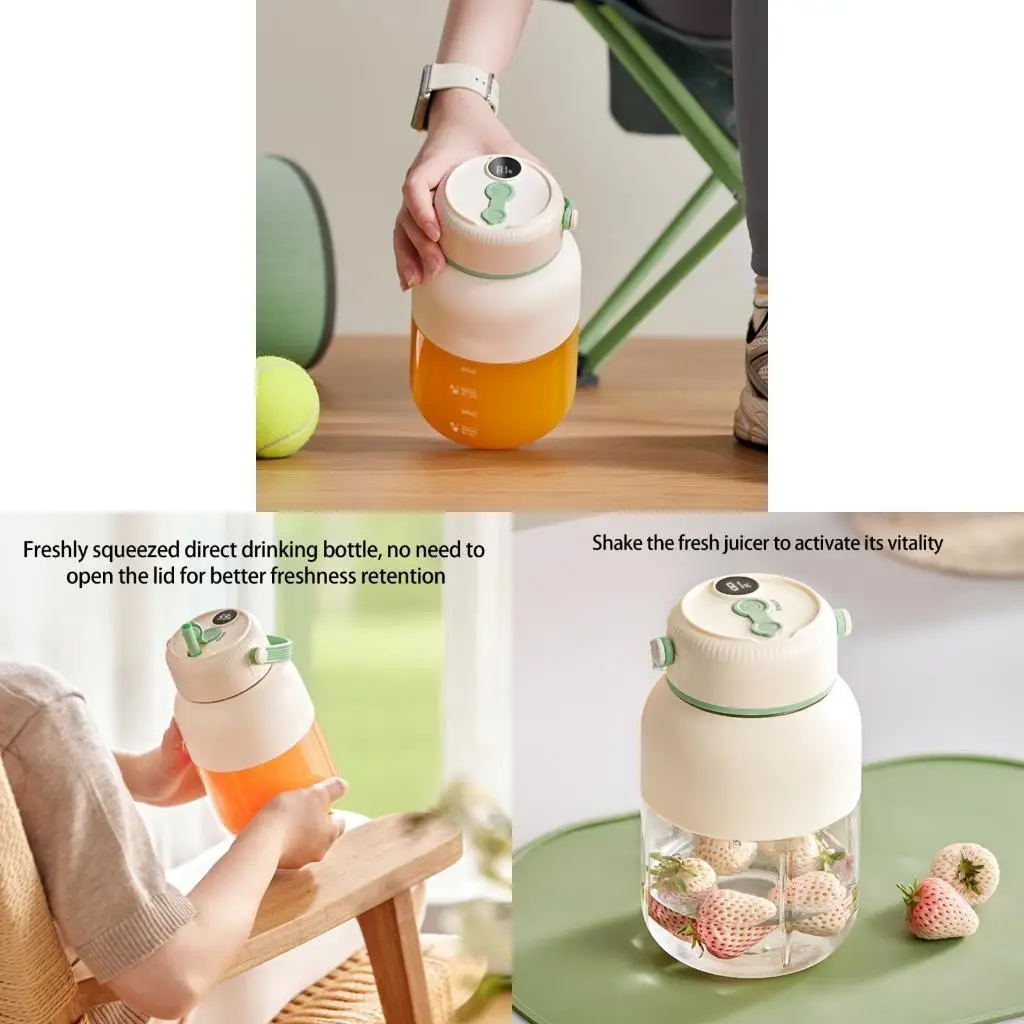 J6PE Juicer Cup with Real Time Battery Display Portable Easy Cleaning Juice