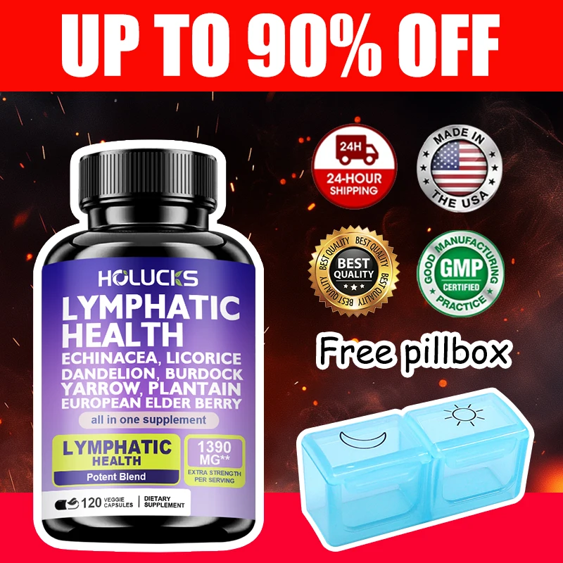 

Complete Lymphatic Health 1300mg Supplement, Support Lipedema, Hormone Balance & Natural Detox, Clear Skin, Overall Vitality