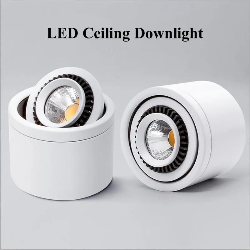 

Surface Mounted LED Downlight AC110V/220V Ceiling Light Rotatable COB Spotlight 5W 7W 9W 12W 15W 18W 20W Indoor Home Decoration
