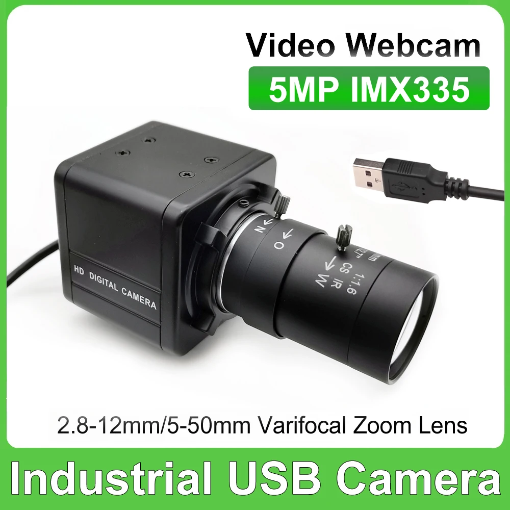 

Industrial USB HD 5MP IMX335 Manual Varifocal Webcam 2K 4MP F5253 Usb Video Camera Compatible OTG UVC plug and play For Youtube