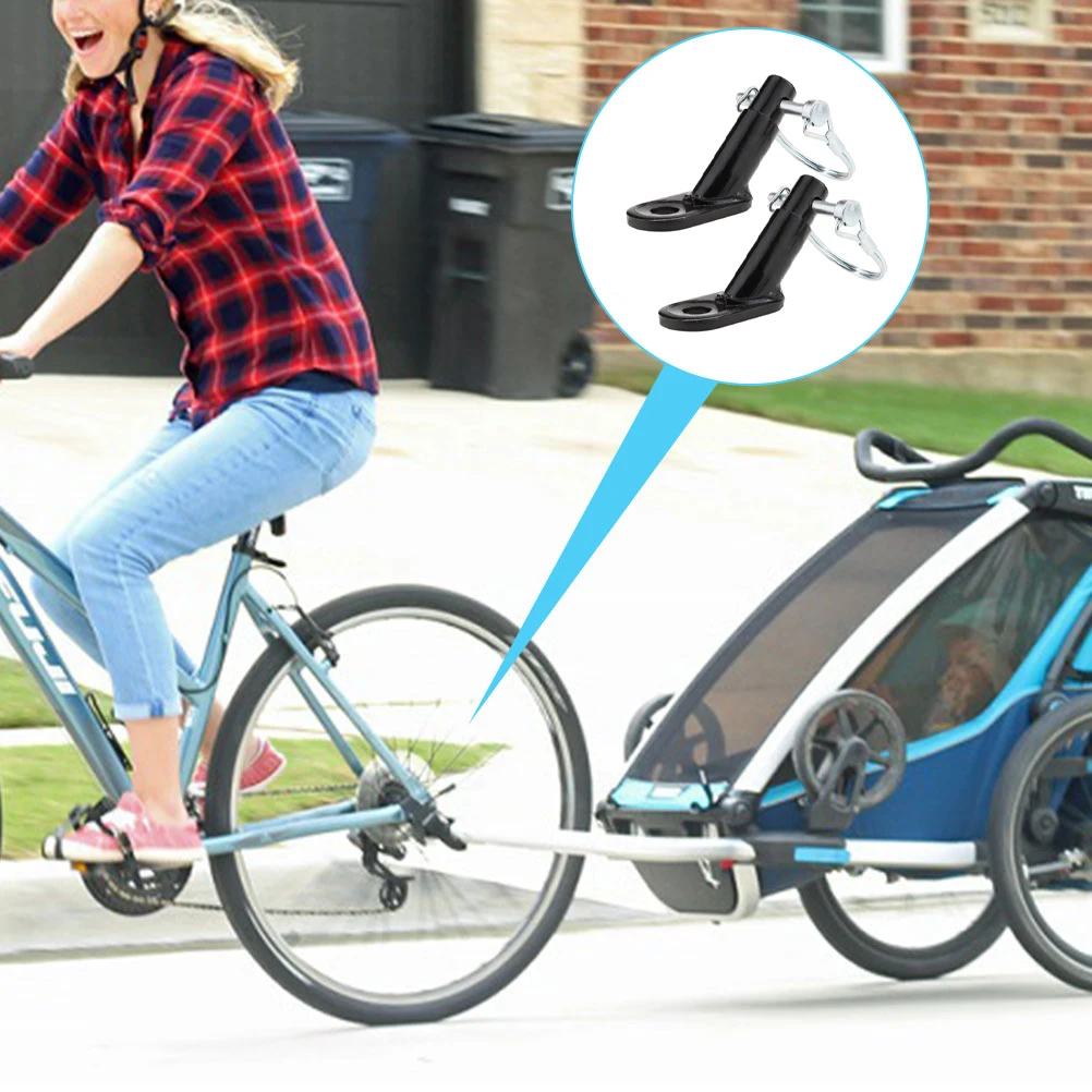 

2pcs Bicycle Trailer Hitch Iron Bike Joint Durable Attachment For Bike Trailer Coupler Cycling Adapter Rear Rack