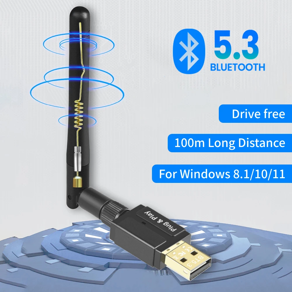 USB Bluetooth 5.3 Adapter for PC Speaker Wireless Mouse Keyboard Music Audio Receiver Transmitter Bluetooth Dongle