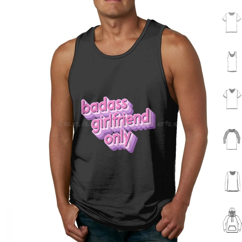 Badass Girlfriend Only Text In Pink Tank Tops Vest Sleeveless Hydro Bumper Cool Helmet Badass Girlfriend Only Girlfriend