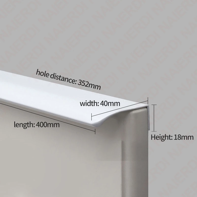Naierdi weiß lange Schrank griffe Aluminium legierung 800-1200mm versteckte Möbel Griff Schublade Knöpfe Schrank zieht