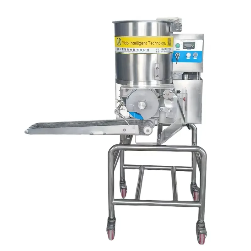 High Output Chicken Nugget Hamburger Cutlet Press Molding Maker Burger Meat Pattie Breading Battering Coating Processing Line